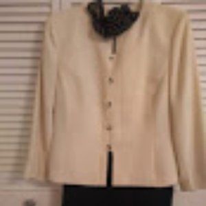LeSuit by Kasper Butter Yellow and Black 2pc